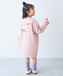 ワンピース デビラボ プリント 裏起毛 ワンピ...の詳細画像2
