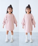 ワンピース デビラボ プリント 裏起毛 ワンピ...の詳細画像3