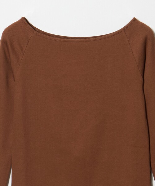 conte ボートネック ラグランスリーブカットソー カーキ ダークブラウン conte tシャツ 「conte」ボートネック ラグランスリーブカットソー