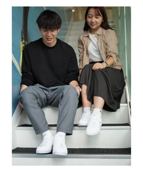 PUMA◆ユニセックス スマッシュ レザートレーナー◇白×黒×白 PUMA◇ユニセックス スマッシュ レザートレーナー◇白×黒×白