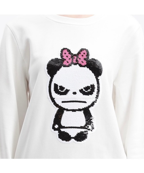 パーカー HIPANDA ハイパンダ レディース スパンコール リボンパンダ ベーシック 裏毛スウェット レディース