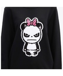 パーカー HIPANDA ハイパンダ レディース スパンコール リボンパンダ ベーシック 裏毛スウェット レディース HIPANDA ハイパンダ レディース スパンコール リボンパンダ