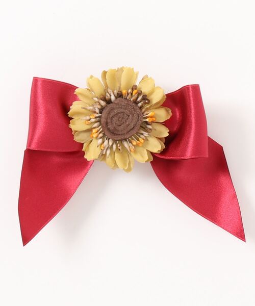 可愛いクリスマスツリーやギフトが ヘアクリップ ひまわりリボンバレッタ バレッタ サイズ フリー Gypsum Block Ir