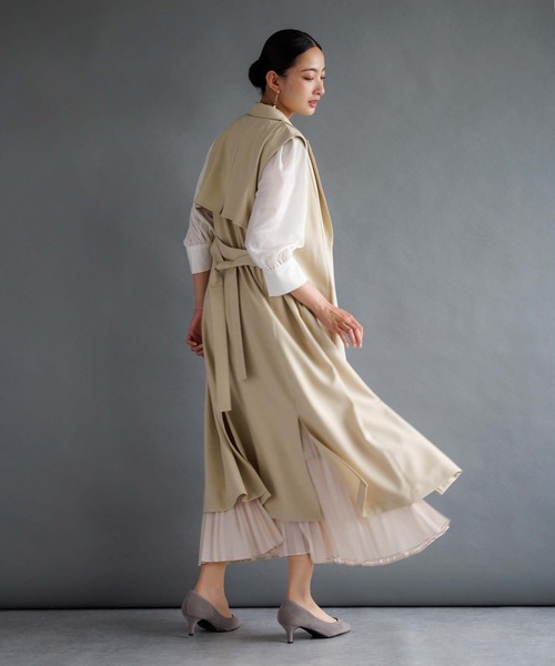 新品　タグ付き　未使用　RAW FUDGE　ロングワンピース　ジレ　シアー RAW FUDGE（ローファッジ） ワンピース スリットデザインジレ