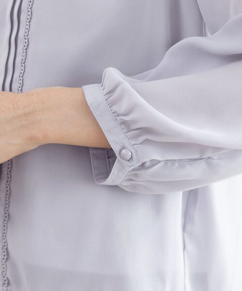 Tiaclasse ブラウス シャツ 「洗える」ピンタックレースブラウス