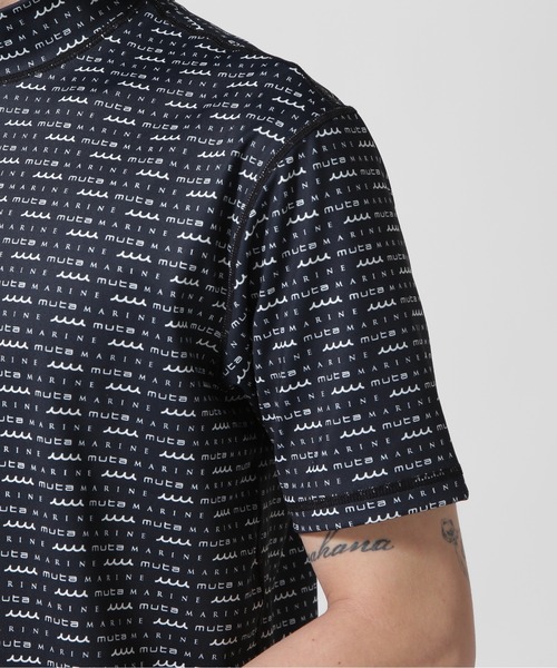 muta MARINE tシャツ MARINE/ムータ マリン/ロゴ総柄モック