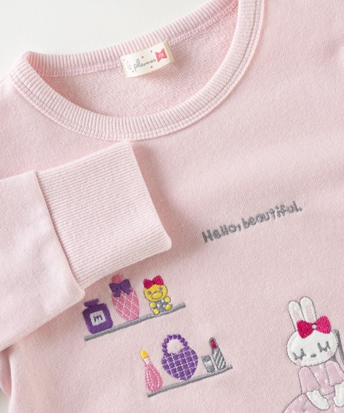 KP スウェット 日本製/うさぎのmimiちゃんアップリケ ミニ裏毛 