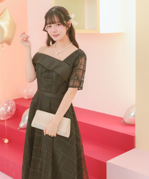 アクカ シアーショルダードレス ワンピース 発表会 表彰 セレブ 高級 美ライン 10028043.jpg