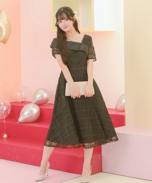 Retica（レティカ） ワンピース パーティードレス Aライン シアー