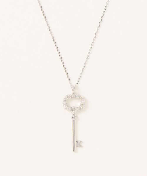 con affetto ネックレス K10ダイヤキーモチーフネックレス レディース