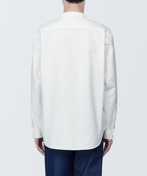 無印良品（MUJI） シャツ 紳士 洗いざらしオックススタンドカラー長袖