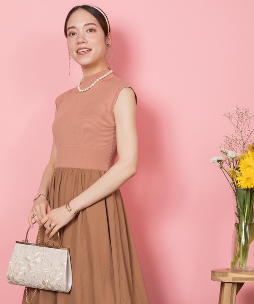 anni plus ワンピース ハイネックニット組バルーンシルエット