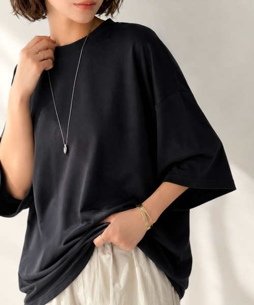 classicalelf（クラシカルエルフ） tシャツ 艶感素材でゆったりな着