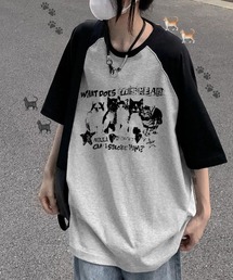 DEVICE（デバイス） tシャツ 猫 キャット 韓国 古着風 Y2K ストリート