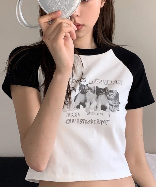 2025 未使用　DIESEL ディーゼル　Y2K Tシャツ　半袖　猫 DEVICE（デバイス） tシャツ 半袖 猫 キャット 韓国 古着風 Y2K