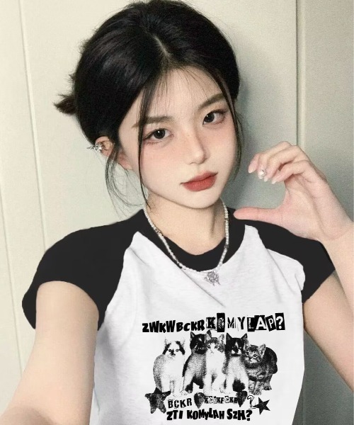 猫ミーム Tシャツ 宇宙猫 ビンテージ cat desin print tee 猫ミーム Tシャツ 宇宙猫 ビンテージ cat desin print tee 猫服