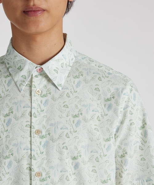 POLYPLOID 半袖コットンシャツ PS Paul Smith シャツ Nettle” 半袖シャツ / 242314 619PN