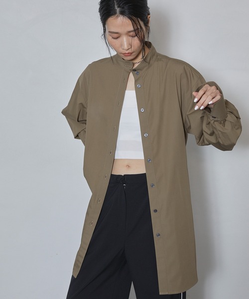 ブラウス シャツ Firsthand/ファーストハンド 切替デザイン バルーンスリーブシャツ / 5分袖 ブラウス レディース Firsthand/切替デザイン バルーンスリーブシャツ / 5分袖
