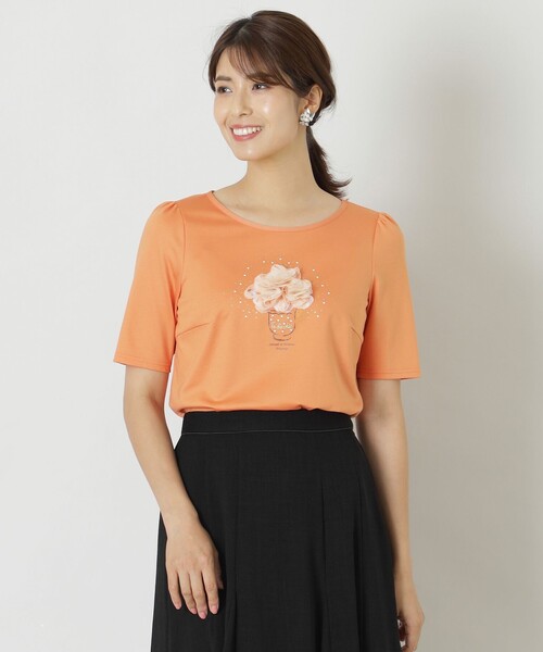 tシャツ コットンポンチ モチーフカットソー レディース