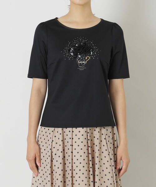 正規品　トゥービーシック　TO BE CHIC コットンポンチロゴ カットソー TO BE CHIC（トゥー ビー シック） tシャツ コットンポンチ モチーフ