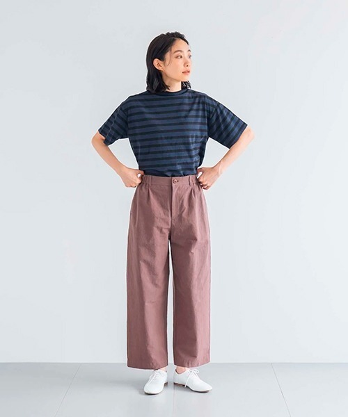 D ワイドパンツ パンツ コットンリネン ワッシャーウェザー レディース