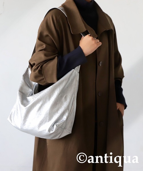 antiqua ショルダーバッグ バッグ シルバートートバッグ