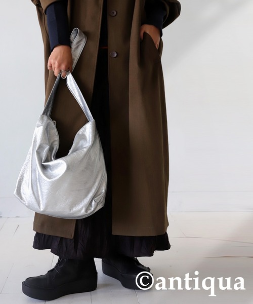 antiqua ショルダーバッグ バッグ シルバートートバッグ