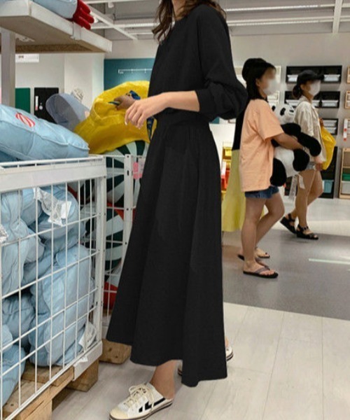 ワンピース ウエストゴム スウェットフレアワンピース : ZOZOTOWN