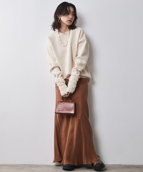 CHIC STYLE ニット セーター アームウォーマー付クルーネック