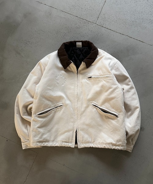 リバーシブル ジャケット コート 両面総柄ヴィンテージ　ブラウン　ブラック Check reversible over jacket | Judin