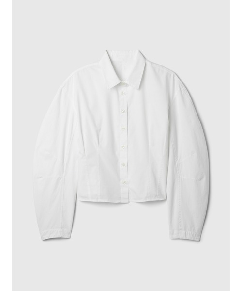 GAP ブラウス シャツ オーガニックコットン バレルスリーブ