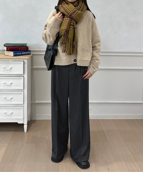 kutir スラックス パンツ ワイドストレートスラックスパンツ