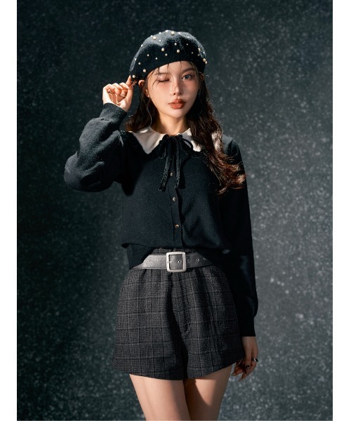 Darich（ダーリッチ） ニット セーター フリルカラーニットトップス