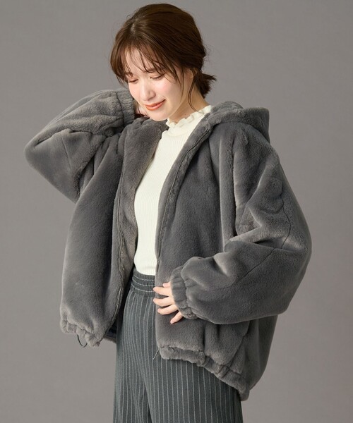 ANY（エニィ） ブルゾン アウター 「手洗い可」ファーブルゾン