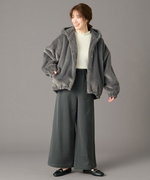 ANY（エニィ） ブルゾン アウター 「手洗い可」ファーブルゾン