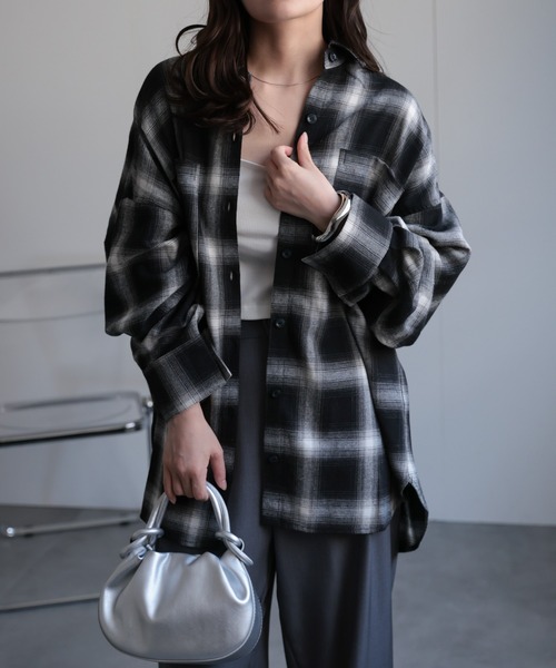 オンブレチェックライトシャツ/レディース/トップス シャツ　ブラウス  長袖 AZUL BY MOUSSY | オンブレチェックライトシャツ (シャツ