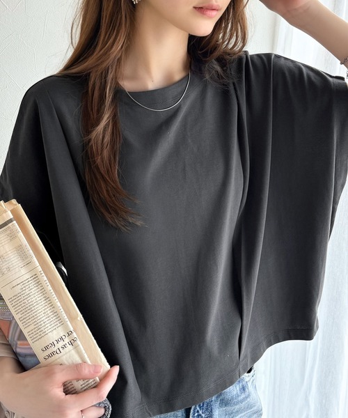 tシャツ 「接触冷感加工タックデザインフレンチスリーブカットプル」 レディース classicalelf tシャツ 「接触冷感機能」ひんやり素材で涼しく