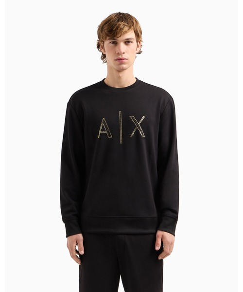︎*ん様 Armani Exchange ブラック トレーナー ARMANI EXCHANGE トレーナー スウェット 「A|X アルマーニ