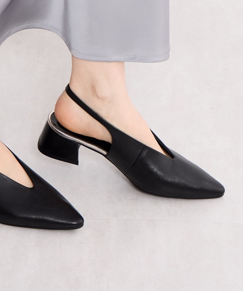 HIMIKO パンプス 「Made in Japan」「HIMIKO」Vカットスリングバック 
