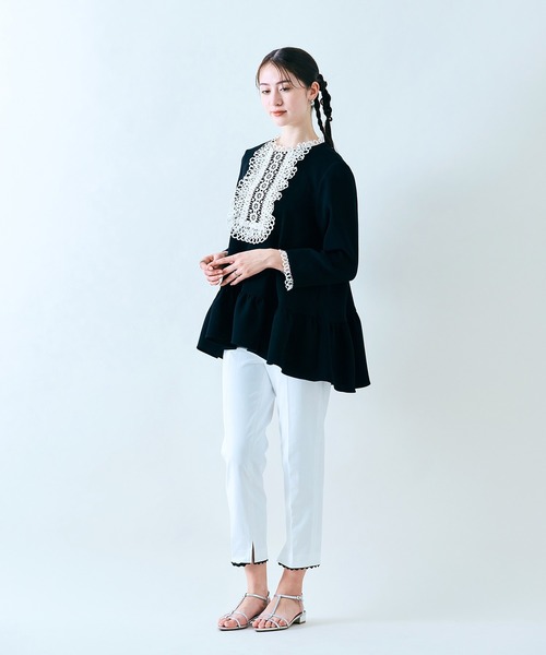Audie a Muses 幅広レースフレアチュニック Audie a Muses 幅広レースフレアチュニック レディース