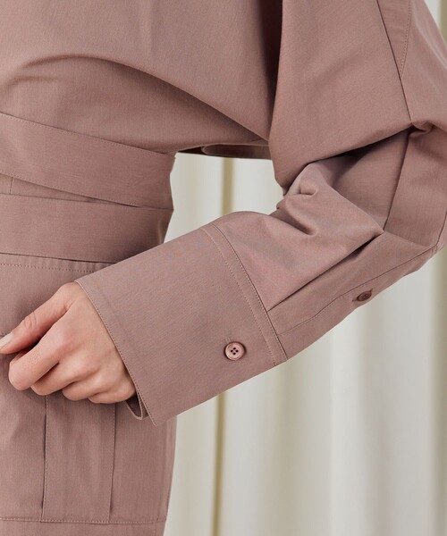 【DES PRES】コットンストレッチポプリン レイヤードシャツ DES PRES ブラウス シャツ コットンストレッチポプリン レイヤード