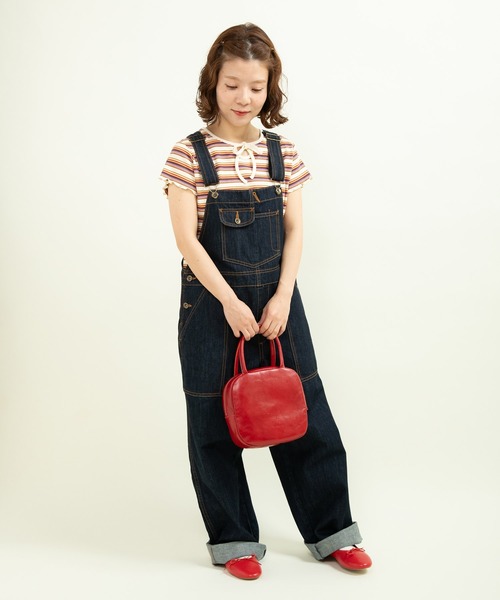 tシャツ マルチボーダーテレコ パイピングリボンプルオーバー レディース CHILD WOMAN tシャツ マルチボーダーテレコ パイピングリボン