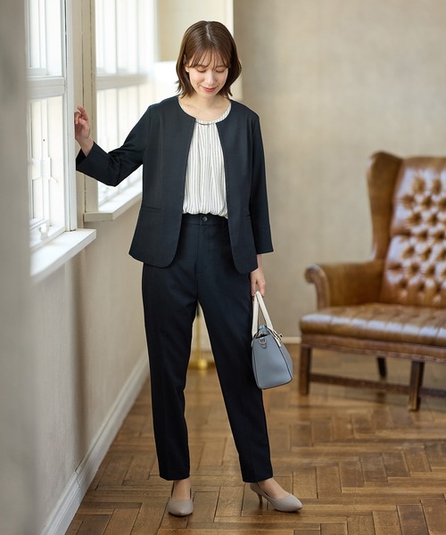 23区　ストレッチパンツ センタープレスパンツ 黒スラックス　パンツ　48 LIL VENDARS スラックス Buyer's Select/リラクシングシルエット