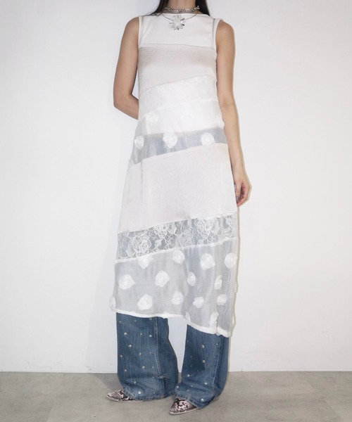 musubore（ムスボレ） ワンピース patchwork lace camisole OP