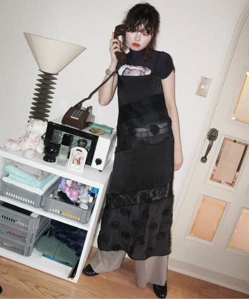 musubore（ムスボレ） ワンピース patchwork lace camisole OP