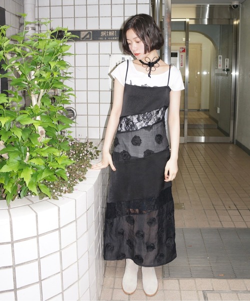 musubore（ムスボレ） ワンピース patchwork lace camisole OP