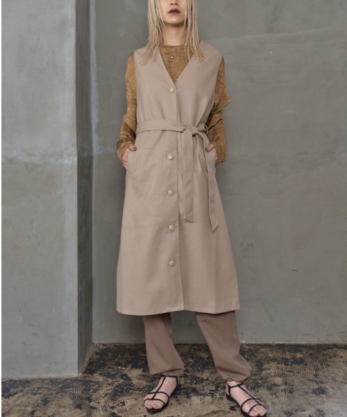 ベスト ジレ Sonnu Fake leather Vest   ソンヌフェイクレザーベスト レディース