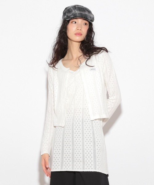 カーディガン HOLiC パターンメッシュカーディガン　325925 レディース Heather カーディガン HOLiC パターンメッシュカーディガン