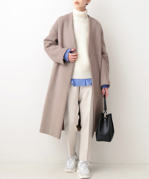 IENA（イエナ） ノーカラーコート 36 ベージュ レディース : ZOZOTOWN