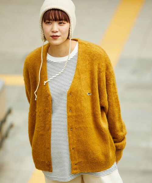 「TOWNCRAFT」 ニットカーディガン SMALL ベージュ メンズ_画像3